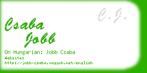 csaba jobb business card